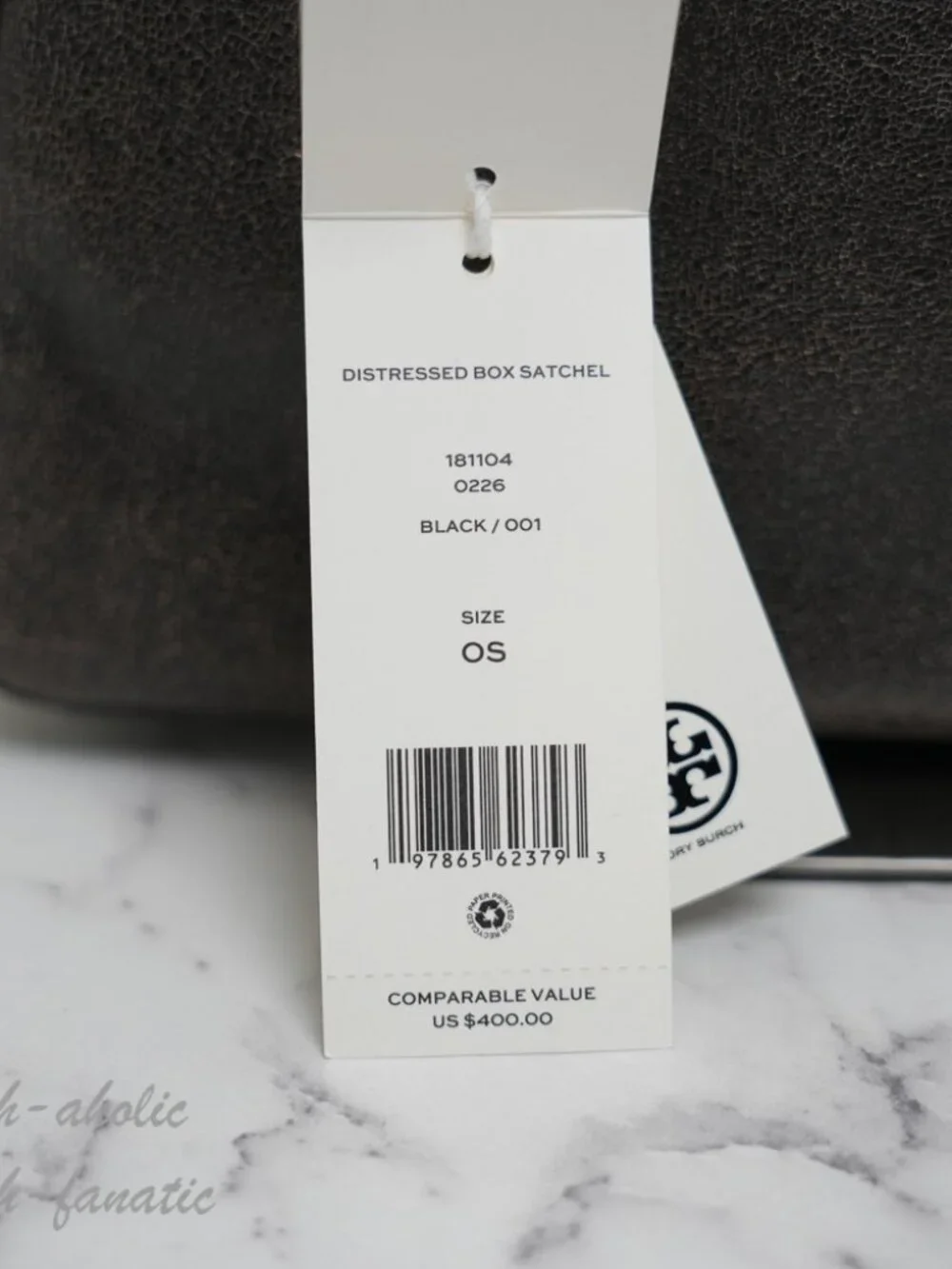 Tory Burch Distressed Box Satchel Leather Shoulder Bag NWT